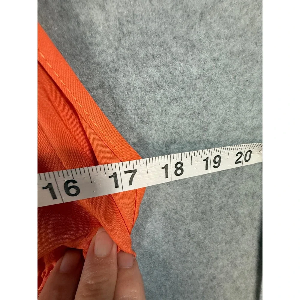 Orange Cut Out Pleated V-Neck Maxi Dress Sleeveless Summer Vacation Large Cruise - Picture 11 of 12